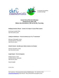 Concert 22 juin 2013